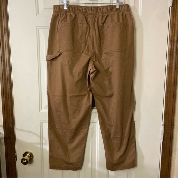 Old Navy High Rise Pulla Utility Pants Womens Large Brown Pull On Stretch - Picture 9 of 9